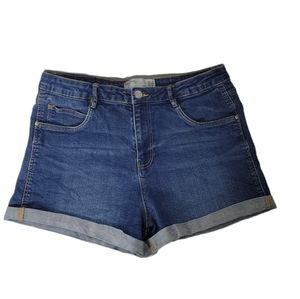 Zara trf Denim Roll Cuff High Waist Shorts sz 8